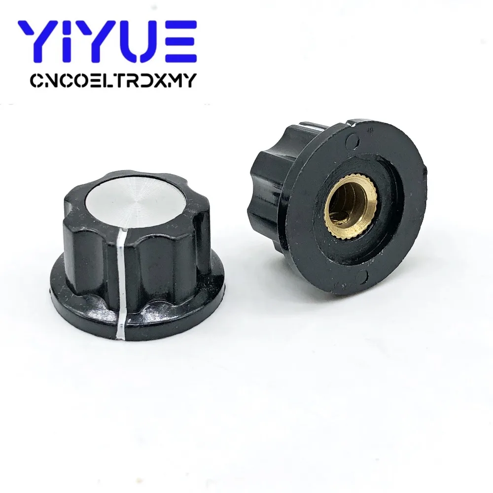 10pcs MF-A02 Potentiometer Knob Cap 6mm Shaft Hole Dia Rotary Switch Bakelite Knob for WHT118 WX050 (4)