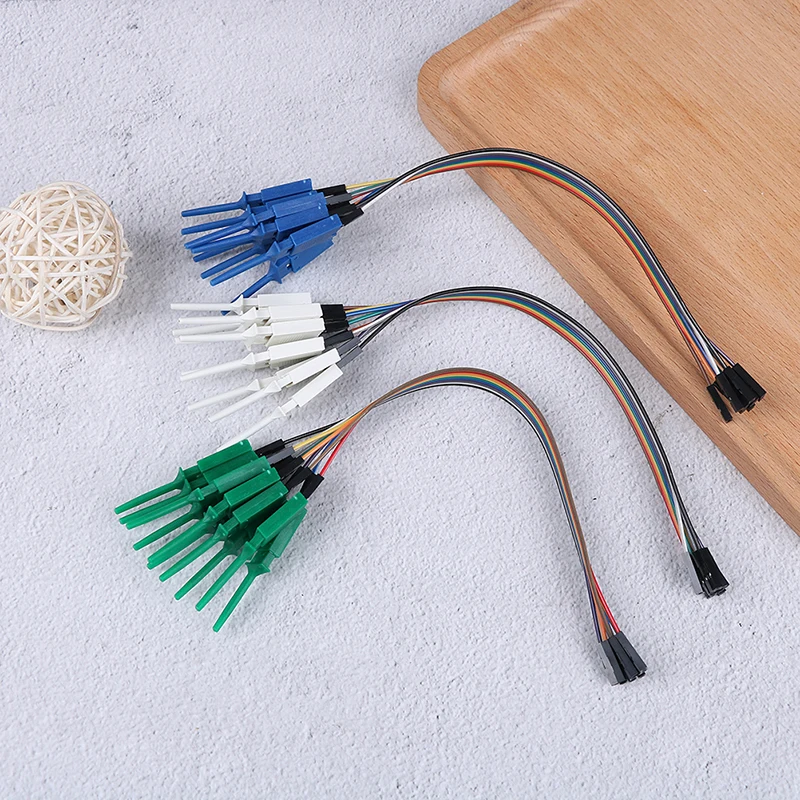 10pcs High Efficiency Cable Gripper Probe Test Clamp Kit Test Hook Clip Logic Analyzer