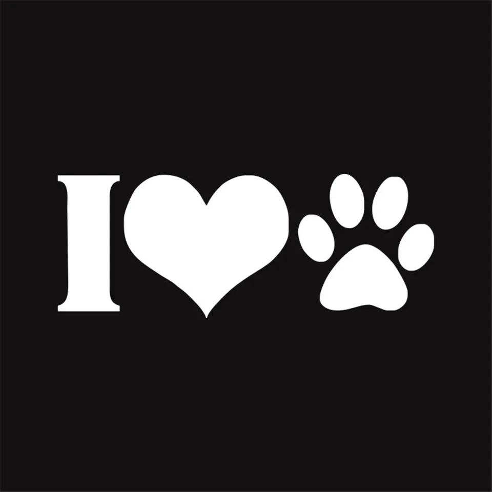 134.8 cm I LOVE Animal Dog Paw Print Vinyl Graphic Decal Car Sticker Decoration BlackSliverLaser Stickers for BWM Ford Toyota (9)