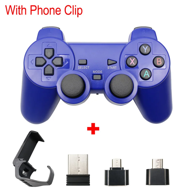 Android Беспроводной геймпад для Android телефона/ПК/PS3/tv Box джойстик 2,4G USB джойстик игровой контроллер для Xiaomi смартфон - Цвет: Blue1