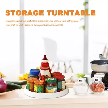 

360degre Rotation Non-Skid Pantry Cabinet Lazy Turntable With Wide Base Kitchen Storage Bin Rotating Seasoning Storage Turntable