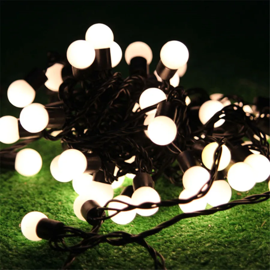 5M 50pcs Ball Fairy String Lights Outdoor Christmas Garland String