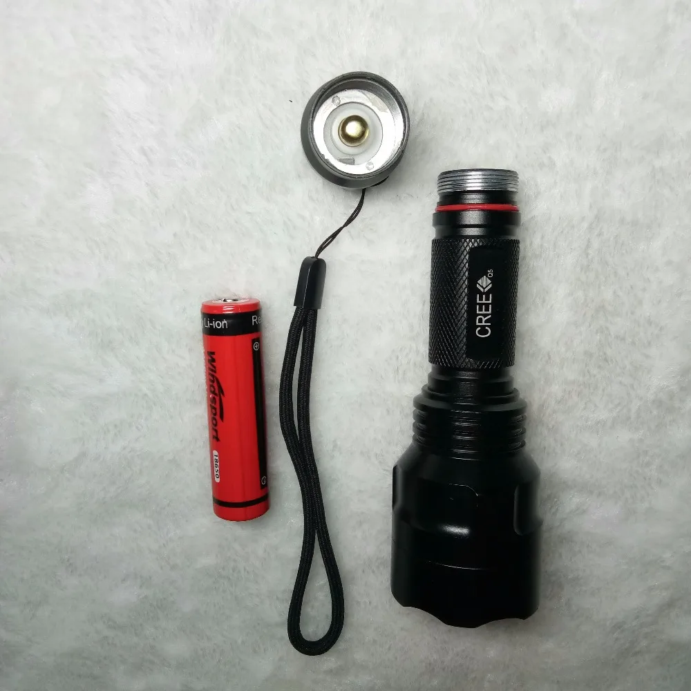 

Popular outdoor L2 LED flashlight long shot with 18650 rechargeable battery lampe torche