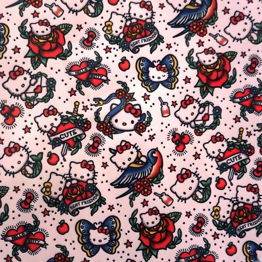 

Japanese Cotton Polyester Twill Fabric material Cartoon cloth letter diy kids bag curtains tablecloths pillow Sewing soft A067