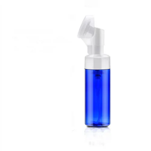1 шт., 100 мл, 150 мл, 200 мл, прозрачный, синий, белый, вспенивающийся флакон, насос с силиконовой щеткой, насадка для чистки лица, бутылочки для пены - Цвет: Blue Bottle