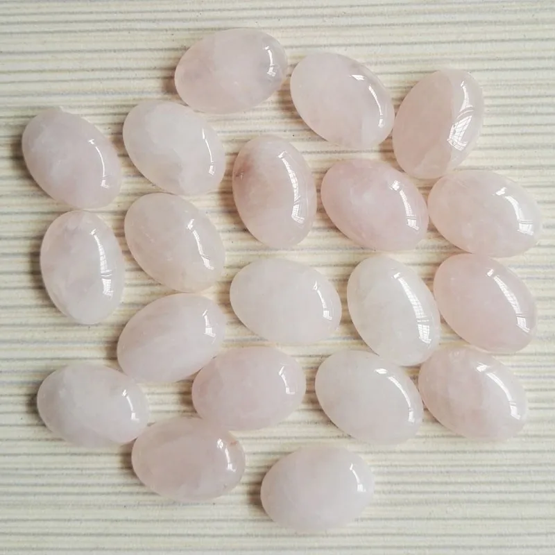 Мода 13x18 мм натуральный камень Кабошон амулеты Ассорти каменные бусины для изготовления ювелирных изделий 50 шт./лот - Цвет: rose quartz
