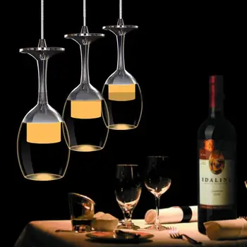 

Modern wine glass pendant lighs for restaurant acrylic pendant lamp 1 head fashion Bar Dining room decor hanging Light