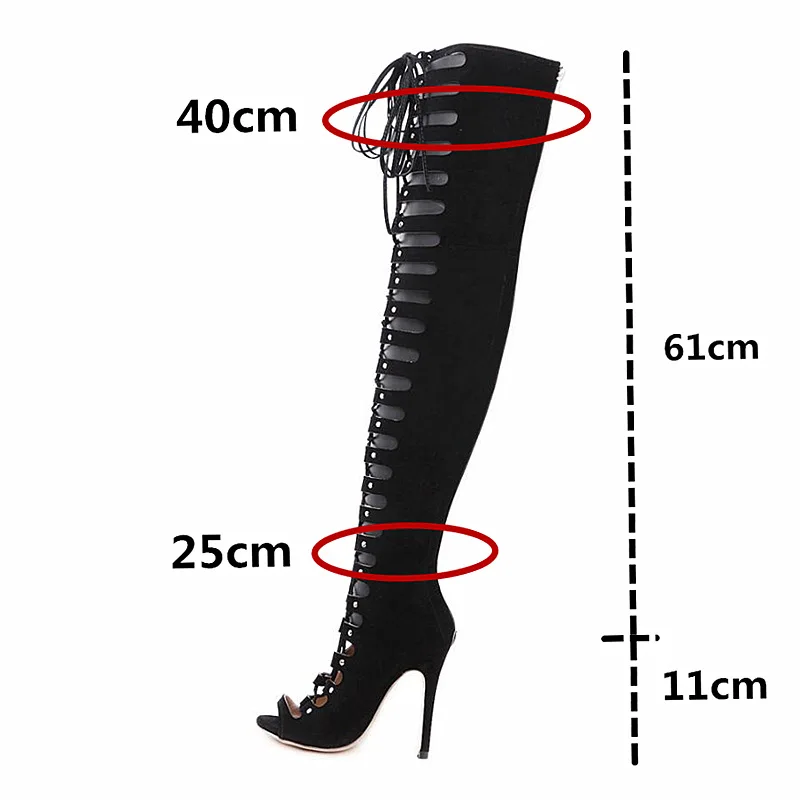 Cm Pumpen Knie Frauen Öffnen Winter Zipper Stiefel Sexy Gebunden Spitze Das Ferse Kreuz Schuhe Über 11 up Jinjoe Arbeit C6wX57qw