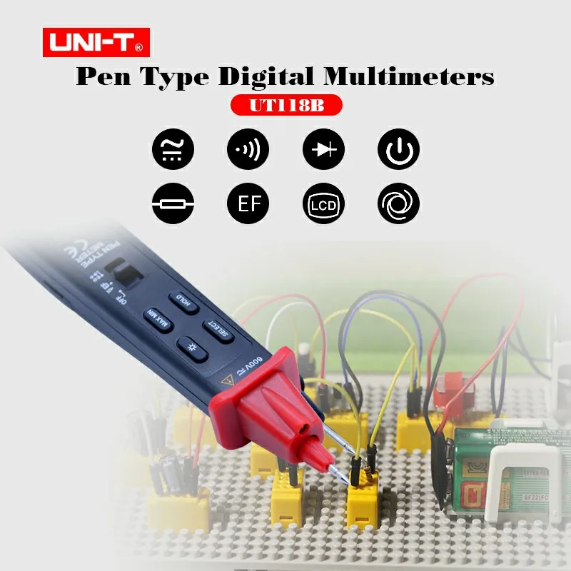 Uni t Ut118B Digital Ammeter Multimeter 3000 Counts Ac/dc Ef Function Pen Type Digital