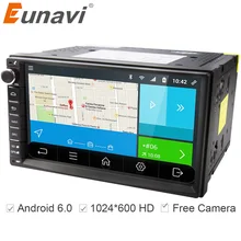 Eunavi 2 DIN Android 6.0 Автомобильный Радио мультимедийный плеер 7 дюймов 2din GPS + WiFi + Bluetooth + Радио + DDR3 + емкостный Сенсорный экран + 3 г + аудио