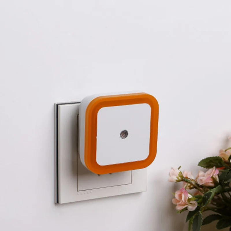 

LED night light Intelligent light-controlled LED lamp plug wall lights Baby Bedroom bedside lamp bulb Backlight Square type