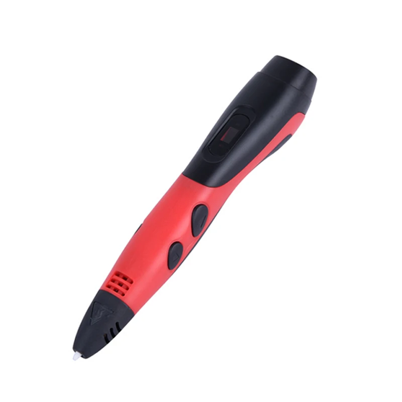3D ручки ABS PLA нити DIY 3D чертежная ручка с ЖК-дисплеем 3D по индивидуальным заказам с 5V 2A адаптер творческий подарок для детей - Цвет: 3D Pen Red
