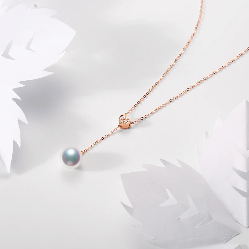 Angeperle 18 К золотой жемчуг кулон fine jewelry натуральный морской Цепочки и ожерелья