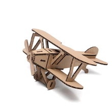 3d Puzzle Airplane Biplane Craft Paper Model Kid DIY Vintage Classic Aircraft Educational Toy Jigsaw Children