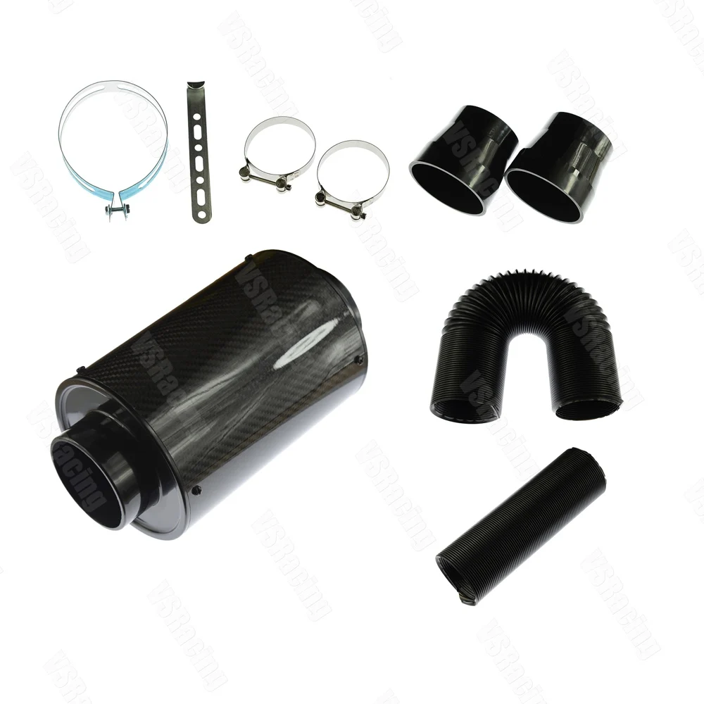 3/'/' Carbon Fiber style Aluminum Pipe Car Turbo Piping Cold Intake System Filter