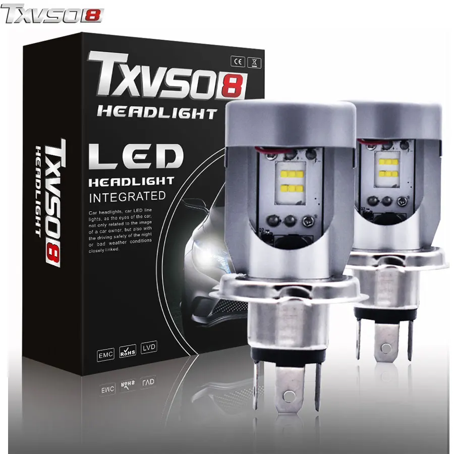 

TXVSO8 2PCS h4 led car headlight bulbs 6000K bombilla CSP Y1919 Chips luces led para auto 7200LM 50W Auto Car light Front lamp
