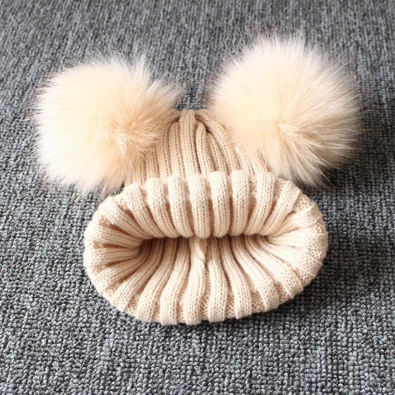 New Fashion Cute Newborn Baby Kids Girls Boys Winter Warm Knit Hat Pompom Ball Beanie Cap