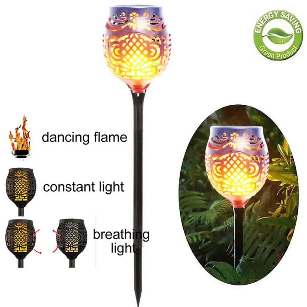 

4pcs/lot new arrival Solar 96LED Lawn Dancing flame Torch Lights radar 3 working mode Solar powered LED Flame La torch Landscap