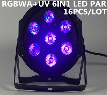 

16pcs/ RGBWA+UV led Par light dmx512 6/10 CH rgbwa+uv 6in1 par led disco lights professional dj equipment