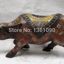 Xd 00827 Китай Классический Бронза Медь перегородчатой Rolay Дворец карабао буффало Статуя Крупного Рогатого Скота