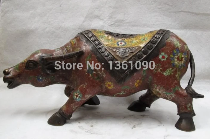 Xd 00827 Китай Классическая Бронза Медь cloisonne Rolay Palace carabao Статуэтка крупного