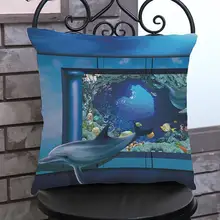 Горячая Мода 3D Дельфин живопись льняная наволочка для подушки пледы талии наволочка диван, домашний декор только для вас