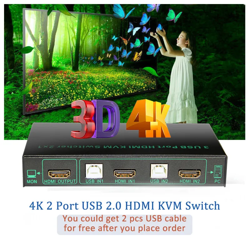 New 4 Port USB KVM HDMI Switch 4K 2 Port USB HDMI KVM Switch 4096*2160@30Hz USB KVM Switch Supported Auto & One Key & Hotkey New 4 Port USB KVM HDMI Switch 4K 2 Port USB HDMI KVM Switch 4096*2160@30Hz USB KVM Switch Supported Auto & One Key & Hotkey