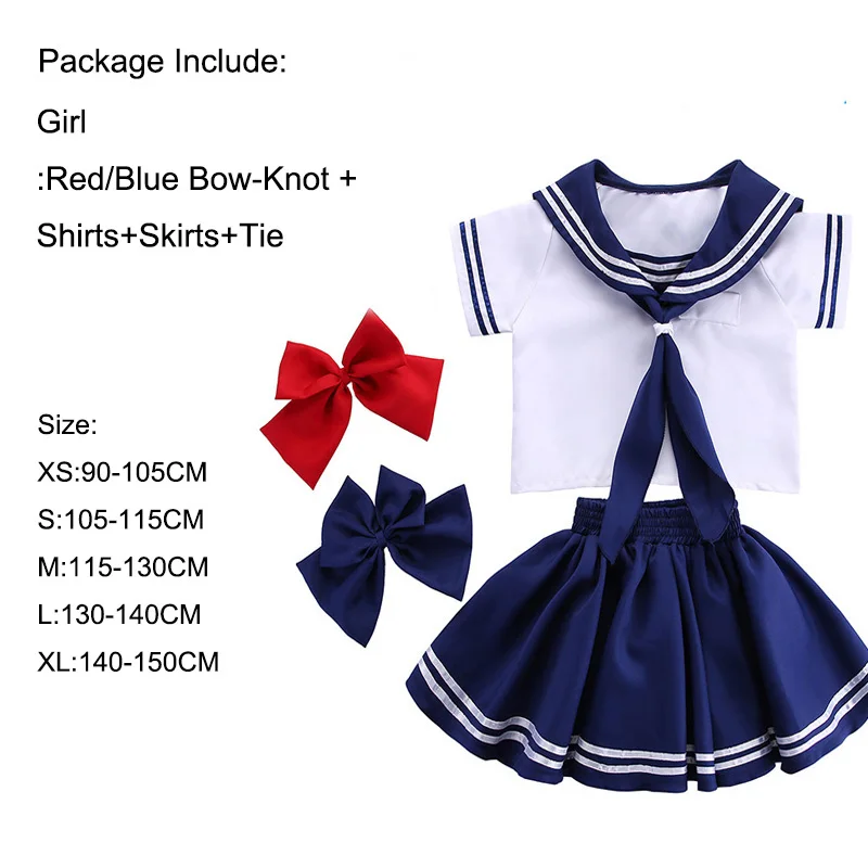 Матросская японская школьная форма; модная школьная юбка для девочек; одежда для маленьких девочек и мальчиков; нарядная одежда для чирлидеров; одежда для команды; корейский Детский костюм