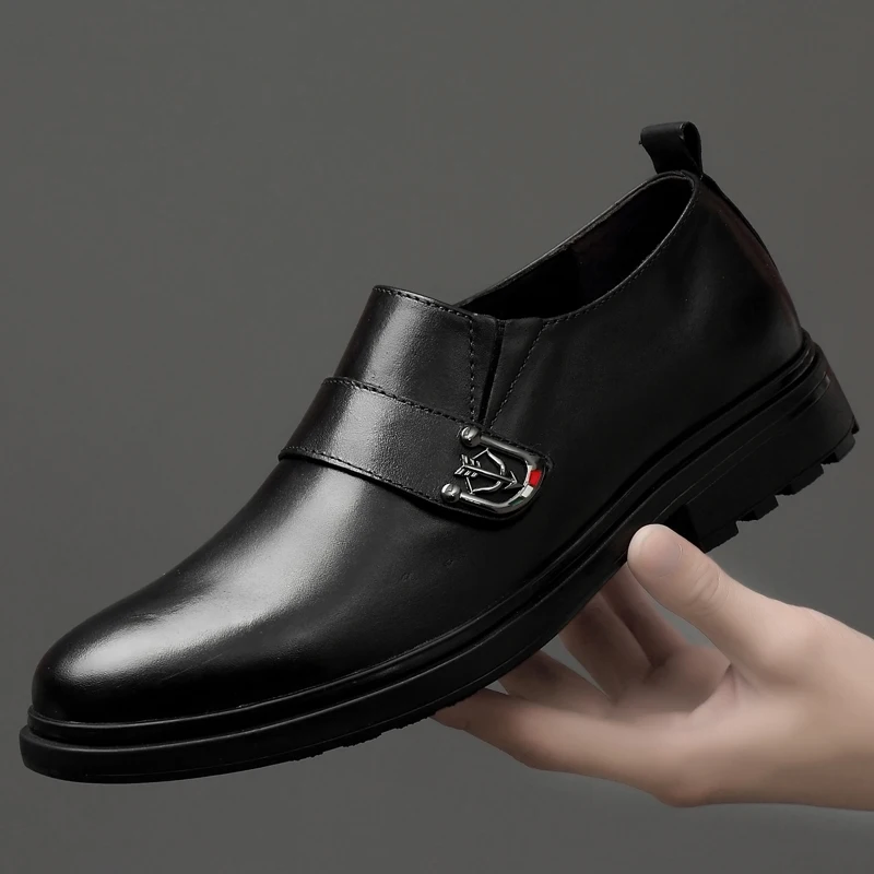 

2019 men Casula Shoes Men genuine Leather Shoes Male Wearable Anti-Slip Elegant business dress Men Wedding party shoes p4