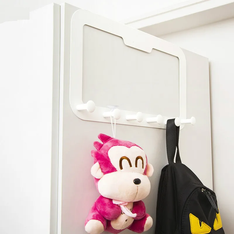 

6 Hooks Organizer Rack Multi-use Iron Seamless Door After Clothes Hanging Hook Creative Coat Bags Hook Home Strong Sticky Hook