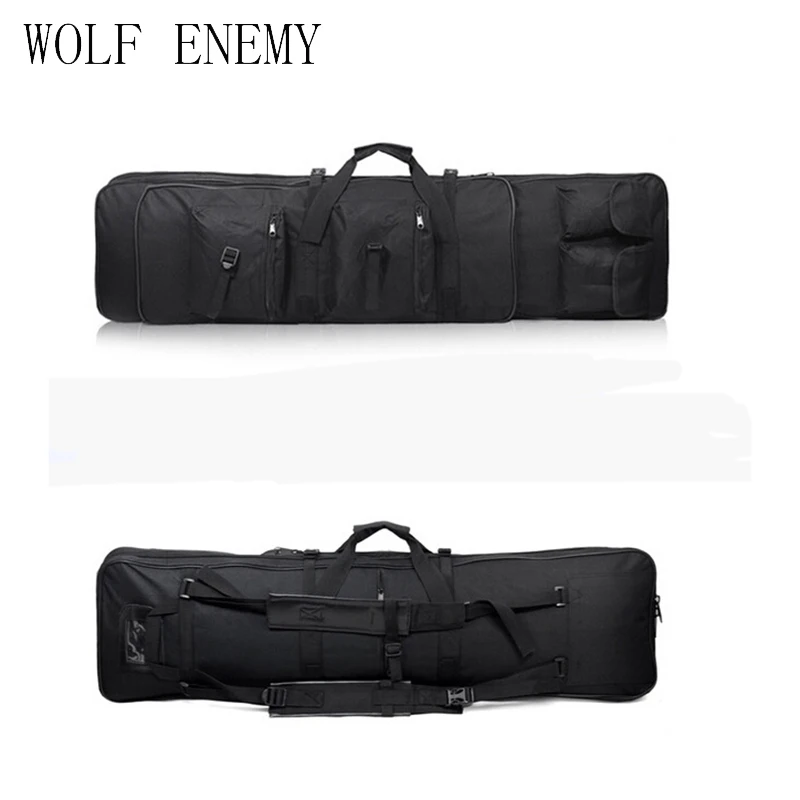 

47 inch 120 cm 1.2m SWAT Dual Tactical Heavy Duty multi-purpose messenger large capacity bag Carrying Case for Rifle Gun Black
