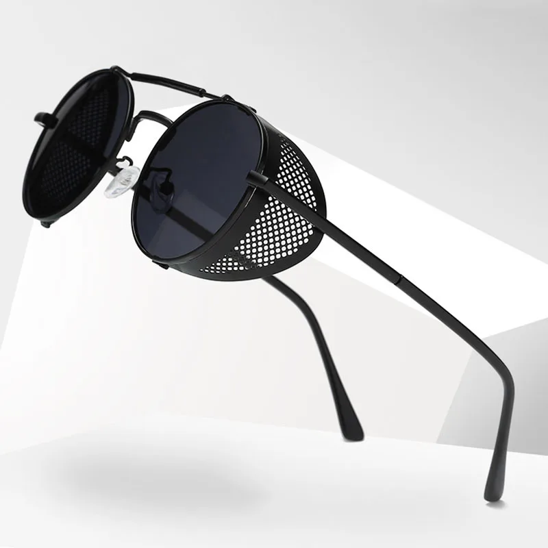 

Fashion Steampunk Sunglasses Vintage Metal Men Women Coating Mirror Sunglasses Round Sun glasses Retro UV400 Shades Eyewear