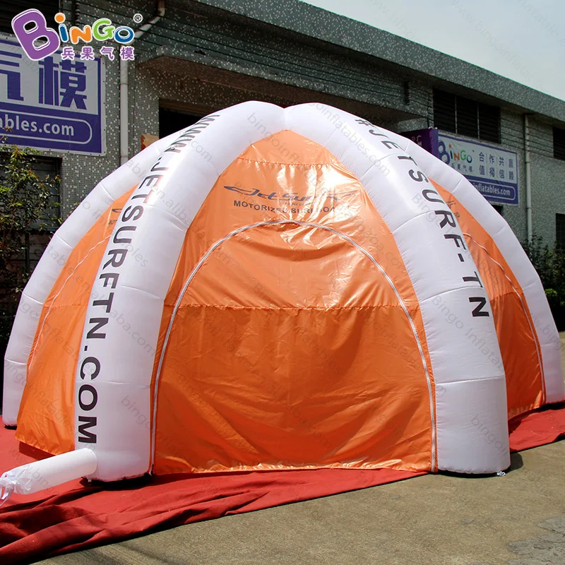  Free shipping Six legs type inflatable spider tent with digital printing 6 Meters dia orange and wh