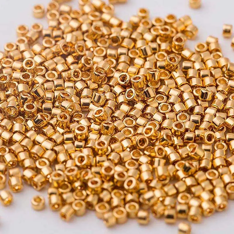 DB31 (2) Taidian 110 Miyuki Delica Glass Seedbeads For Native American Bead Work Metallic Medium Bronze Iris DB29  35Gramslot