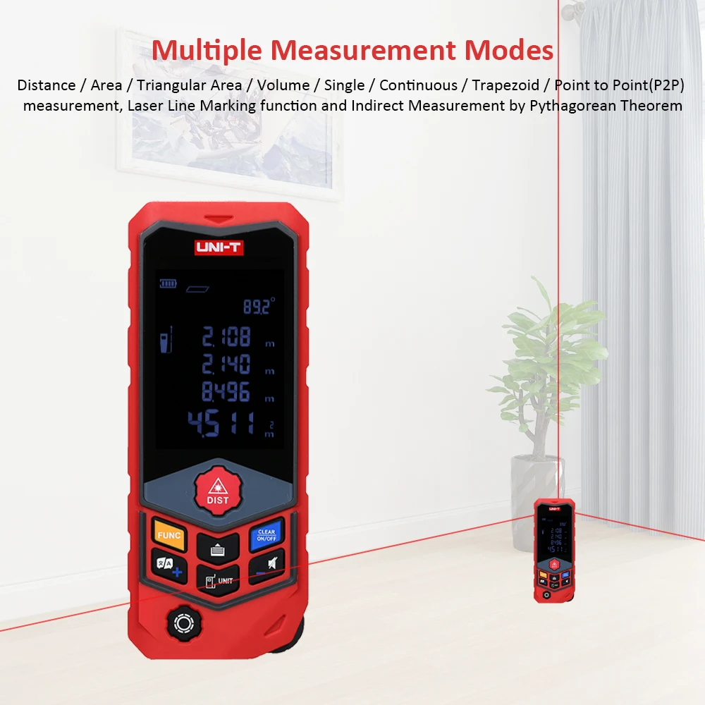 

LM50D LM100D Laser Rangefinder Handheld Digital Laser Distance Meter Wheel Type Range Finder Wheel Measure 20 Group Data Storage