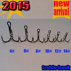 

Free Shipping Treble Fishing Hooks Barble Hook Round Bend 1000 size #14, 1000 size #12 ,1000 size #10