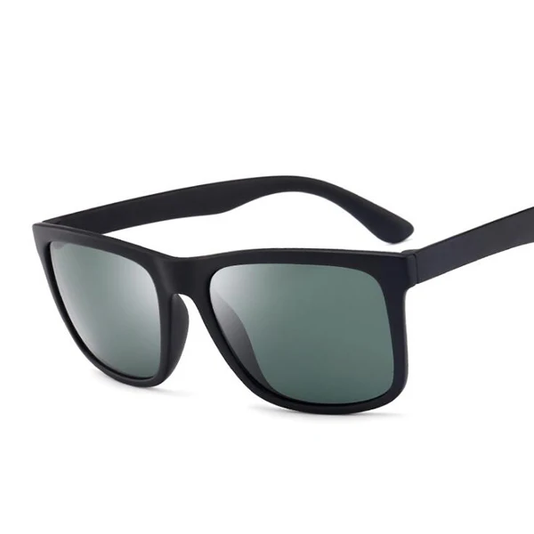 Поляризационные солнцезащитные очки, мужские, коричневые линзы, для вождения, спортивные, солнцезащитные очки для мужчин и женщин, квадратный цвет, зеркальные, ретро очки - Цвет линз: Sand B Drak Green