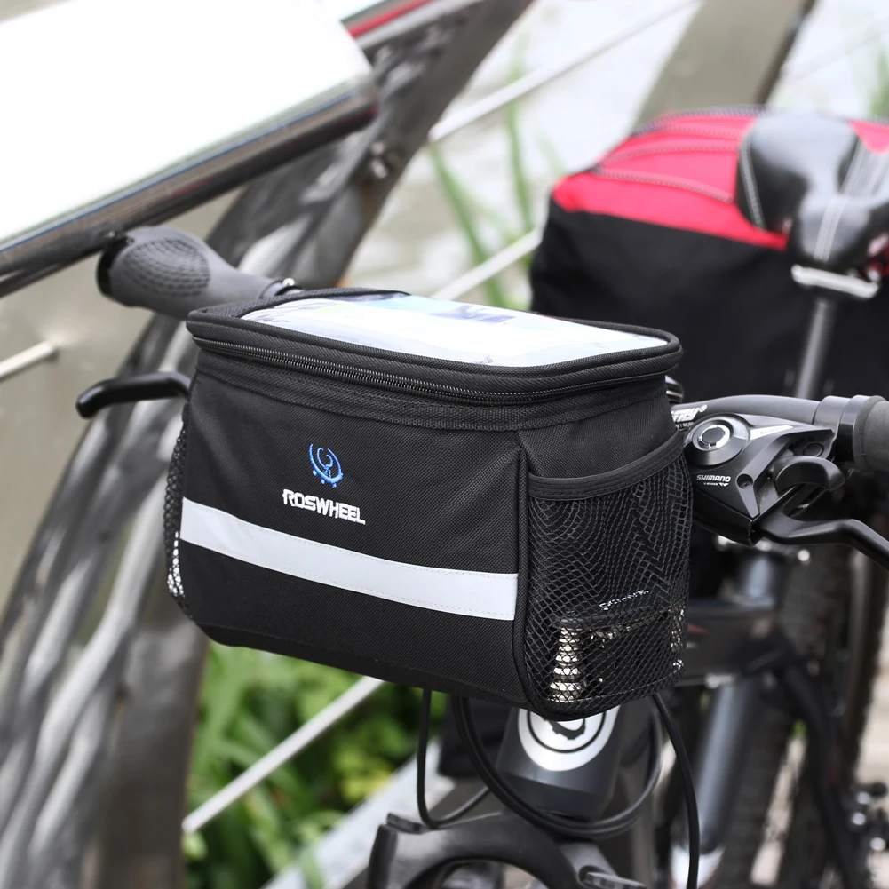 Best Black Bicycle Cycling Bag Front Removable Heat Protection Foldable Bike Handlebar Bags For Phone Bottle Bicycle Accessories 6