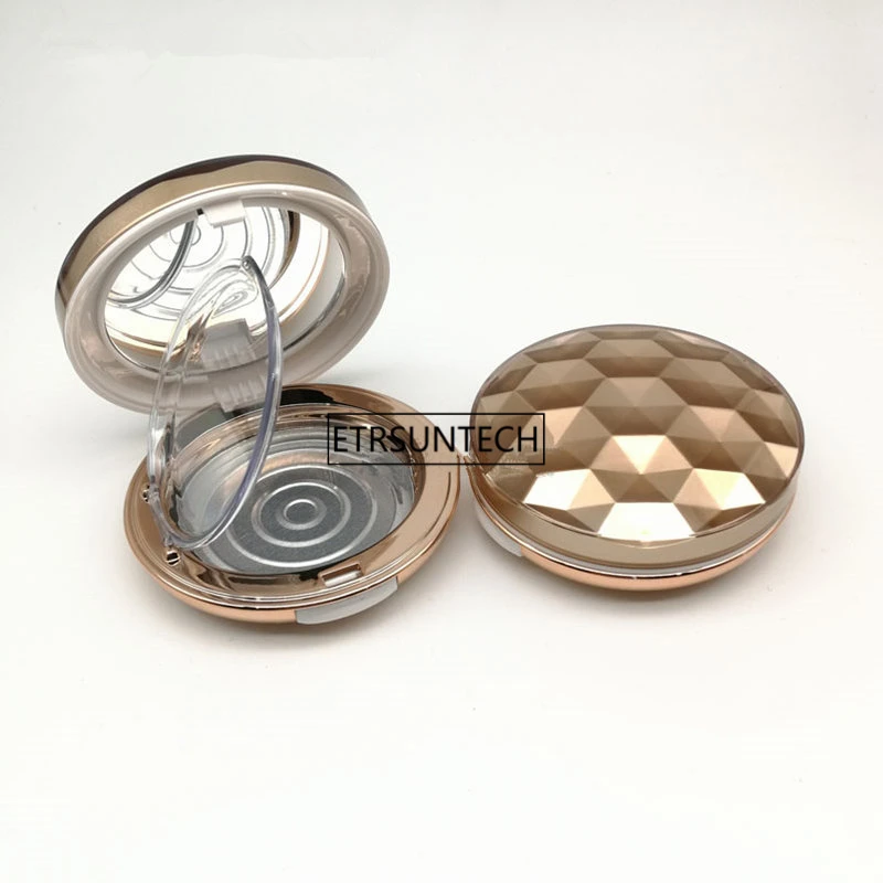 

5pcs Gold Round Empty Cosmetic Powder Case, DIY High Grade Blush Compacts with Mirror, Empty Eyeshadow Powder Box F2566