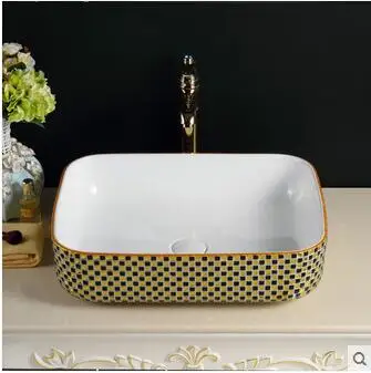 

Mosaic stage basin ceramic art basin rectangle basin that wash a face American sink lavatory basin