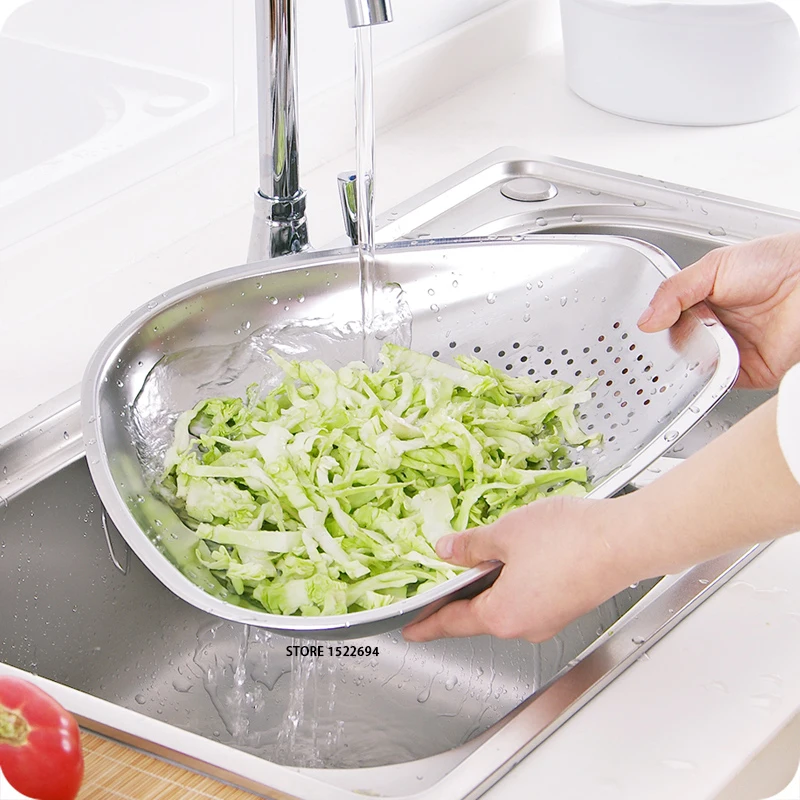 

Micro Perforated Stainless Steel Colander High Quality Vegetable Washing Colander Premium Kitchen Strainer Tools