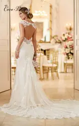 Vestidos De Novia сексуальное кружевное с открытой спиной свадебное платье 2019 винтажное свадебное платье Robe De Mariage Русалка Свадебные платья W0001