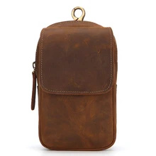 Belt Bag Men's Waist Bag Real Leather Small Waist Bag Men Cowhide Fashion Hook Bum Leg Bag Waist Pack Cigarette Case Phone Pouch real leather cowhide retro men design casual daily use small waist belt bag hook pack fashion 5 phone case waist pouch 6185