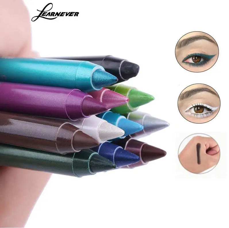 

LEARNEVER Fashion Cute Cheap Eye Makeup Long Lasting Eye Liner Pencil Pigment Waterproof Red Blue White Color Eyeliner