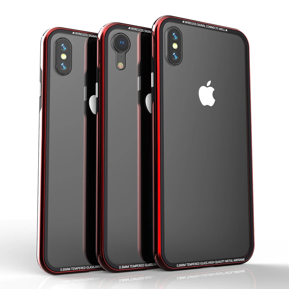 R-JUST чехол для телефона для iPhone Xs Xr Xs Max X Закаленное Стекло Прозрачная крышка металлический бампер Беспроводная зарядка для мобильного телефона чехол