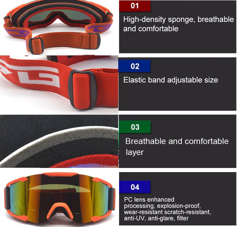 Цветные линзы, очки для внедорожника, очки для мотокросса, очки для мотоцикла, очки для езды на велосипеде, гонок, google