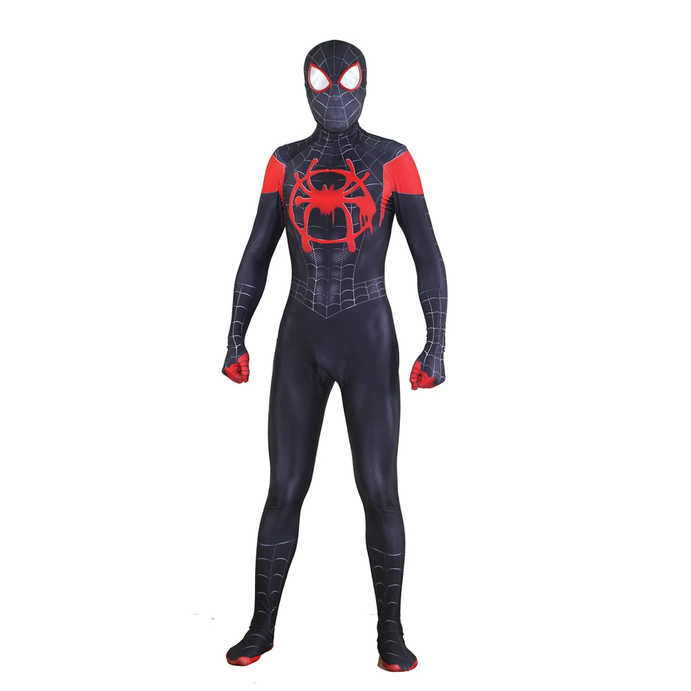 

Spider-Man Into the Spider-Verse Miles Morales Cosplay Costume Zentai Spiderman Pattern Bodysuit Suit Jumpsuits Adult Kids