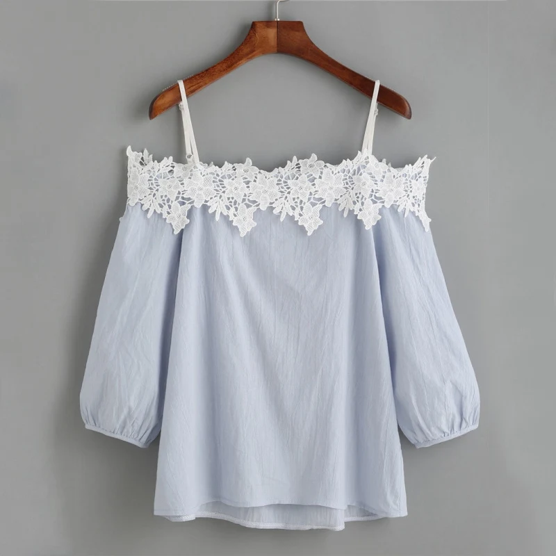 Women Fashion Off Shoulder American Streetwear Style Lace