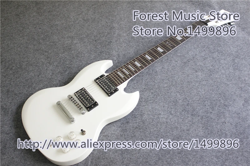 

Hot Selling Glossy White Finish 7 Strings Suneye SG Electric Guitars With Chrome Hardware For Sale
