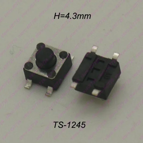 50 шт. 4,5X4,5 мм H = 3,5/3,8/4,0/4,3/4,5/5/5,5/6/7/8/9/10/11/12 мм SMT 4PIN 12V тактовый переключатель 260GF Мгновенный Кнопочный верхний медный